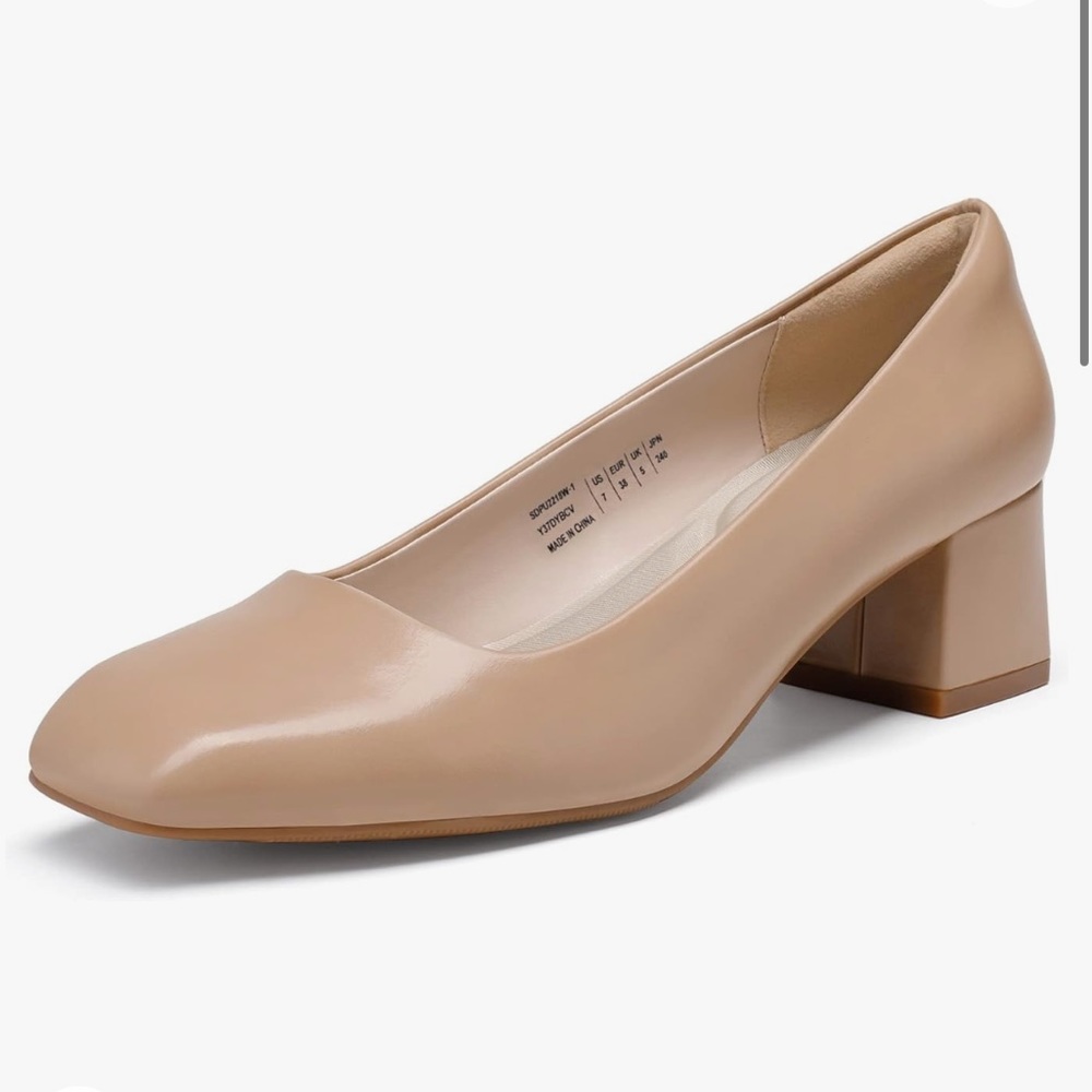 Dream Pairs Chunky Block Low Nude Heel
